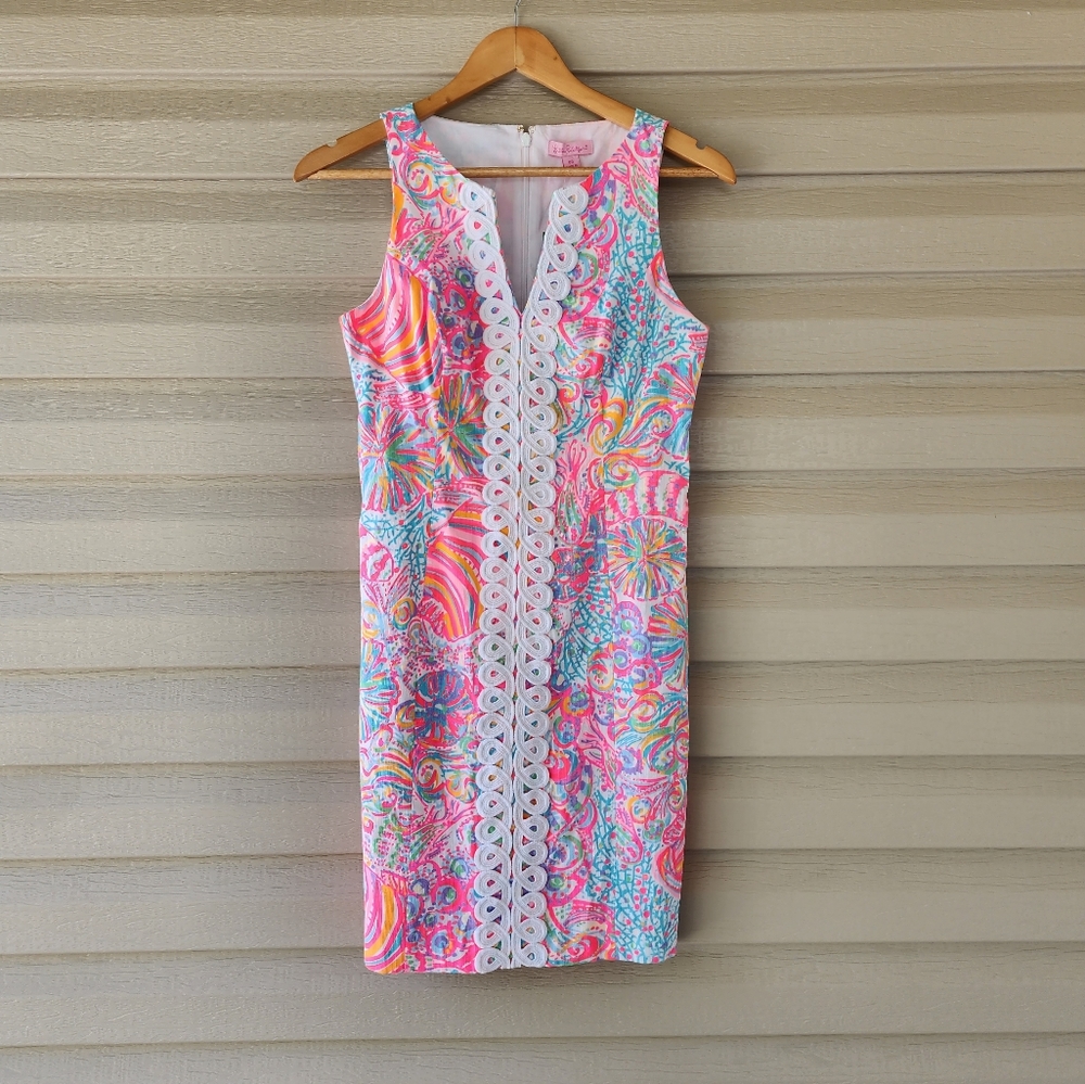 Lilly Pulitzer Ryder shift dress is swish fish print 00 - Picture 8 of 10